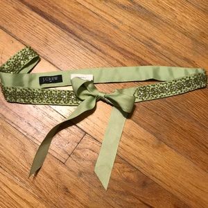 J crew sparkly beaded ribbon belt green